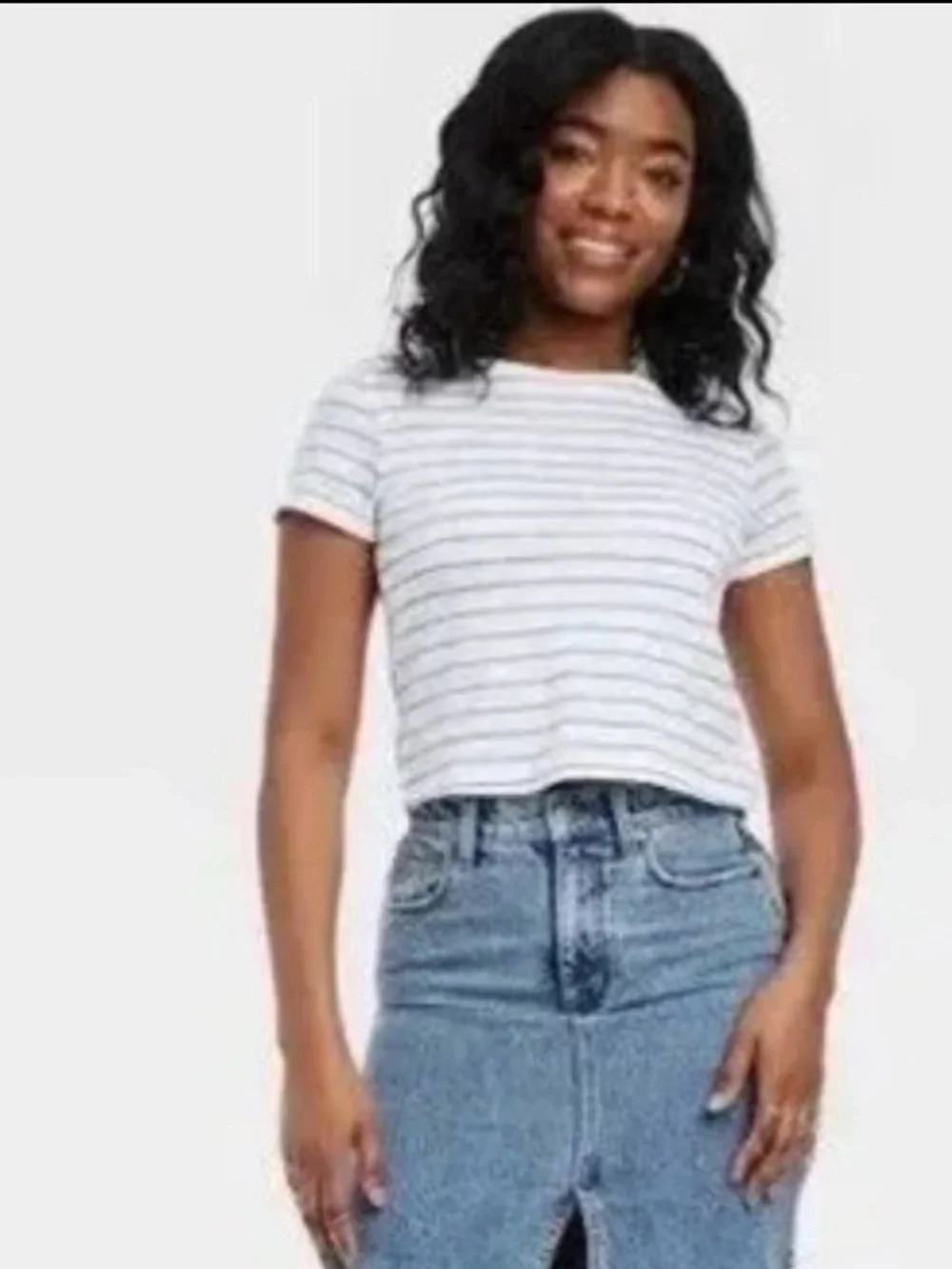 Universal Thread T-Shirt Top - Blue & White Stripe - Picture 4 of 4